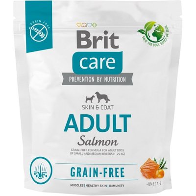 Brit Care Dog Grain-free Adult - Сухий корм для собак малих і середніх порід беззерновий 1 кг (лосось)