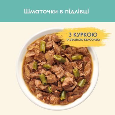 Cat Chow Hairball Шматочки в желе з куркою та зеленою квасолею для котів 85 г