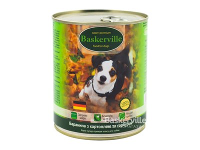 Baskerville консерва для собак баранина з картоплею та гарбузом 800г