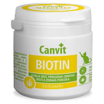 Canvit Biotin for Cats Вітамінна добавка для зміцнення імунної системи для котів, 100 г