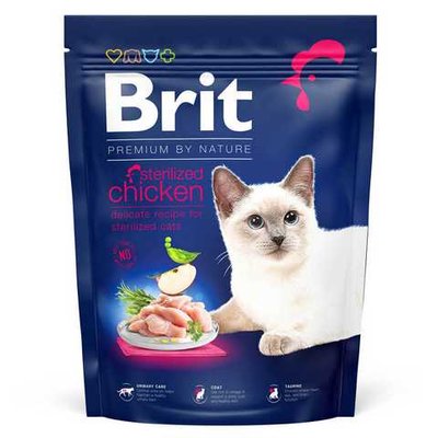 Brit Premium by Nature Cat Sterilised корм для стерилизованных котов 300г (курица)