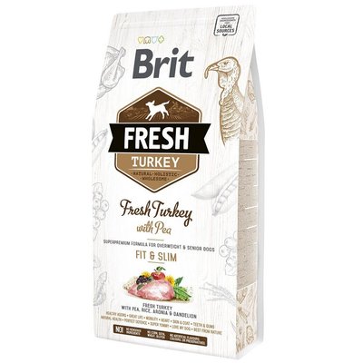 Brit Fresh Turkey with Pea - Сухий корм для собак із зайвою вагою 2,5 кг (індичка)
