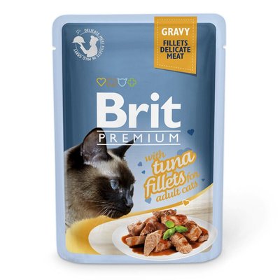 Brit Premium Cat Tuna Fillets Gravy pouch - Вологий корм для кішок 85 г (філе тунця в соусі)