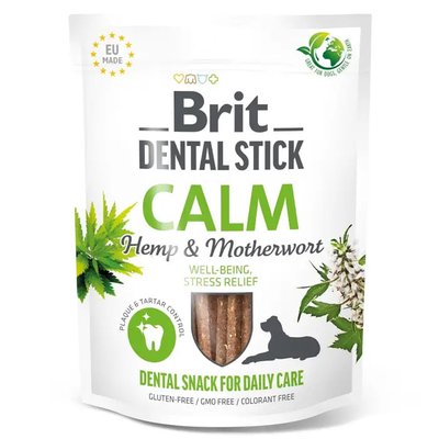 Brit Dental Stick Calm - Лакомство для собак 251 г (конопля и пустырник)