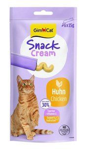 GimCat Snack Сream Сhicken Лакомство для кошек с курицей 6х15 г