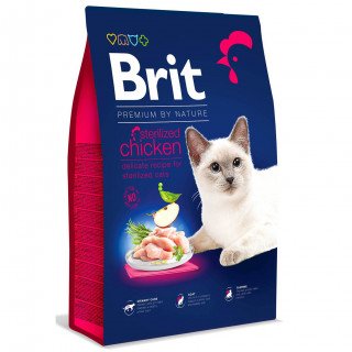 Brit Premium by Nature Cat Sterilised корм для стерилизованных котов 8кг (курица)