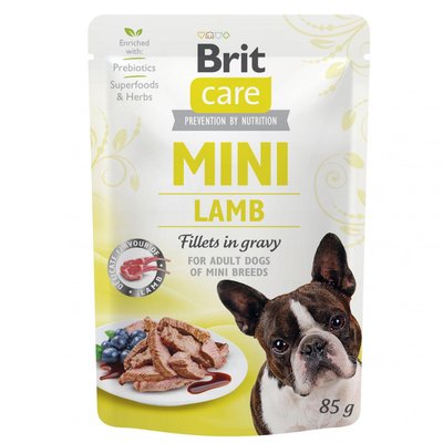 Brit Care Mini pouch - Влажный корм для собак 85г филе в соусе (ягненок)