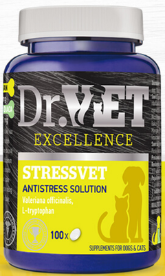 Dr.Vet Stressvet Вітамінно-мінеральна добавка для собак і котів 100 таблеток