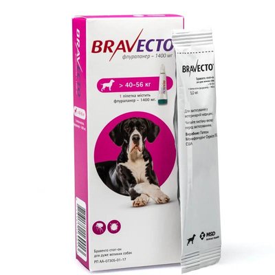 BRAVECTO Spot On (Бравекто Спот Он) Капли от блох и клещей для собак 40-56 кг