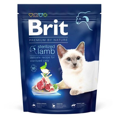 Brit Premium by Nature Cat Sterilized Lamb корм для стерилизованных котов 300г (ягненок)