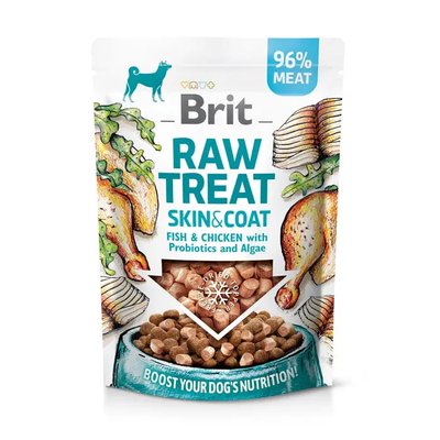 Brit Raw Treat Skin and Coat Freeze-dried - Лакомство для собак 40 г (курица и рыба)