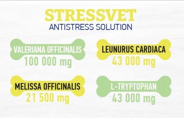 Dr.Vet Stressvet Вітамінно-мінеральна добавка для собак і котів 100 таблеток