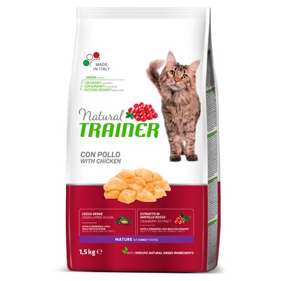 Trainer Cat Natural Mature Трейнер сухий корм для зрілих кішок віком від 7 років з куркою 1.5 кг