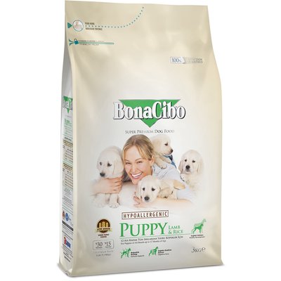 BonaCibo Puppy Lamb&Rice Сухой корм для щенков всех пород с ягненком и рисом, 3 кг