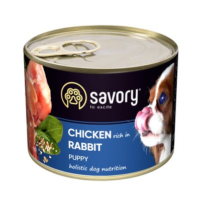 Savory корм для цуценят 200г (курка та кролик)