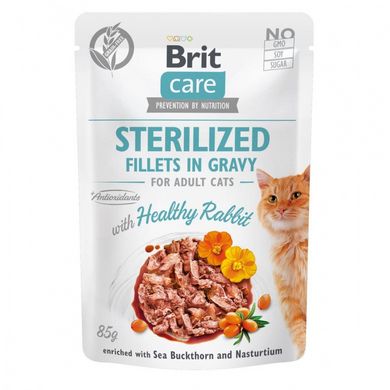 Brit Care Cat pouch - Влажный корм для стерилизованных котов 85г (филе кролика в соусе)