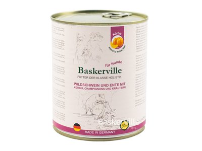 Baskerville консерва для собак Holistic Кабан и утка с тыквой и зеленью 800г