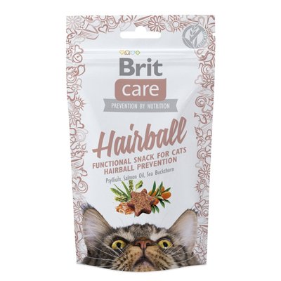 Brit Care Functional Snack Hairball - Лакомство для кошек 50 г (для выведения шерсти)