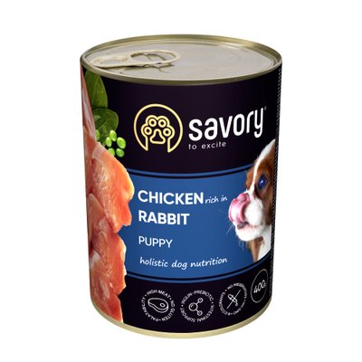 Savory корм для цуценят 400г (курка та кролик)