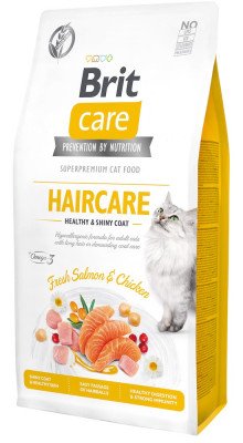 Brit Care Cat GF Haircare Healthy & Shiny Coat для здоров'я шкіри та шерсті кішок 7кг (курка та лосось)