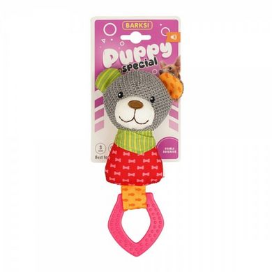 Іграшка для собак Barksi Puppy Special Ведмежа з гризунцем і пищалкою для цуценят
