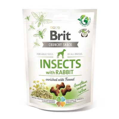 Brit Care Dog Crunchy Cracker - Ласощі для собак 200 г (комахи, кролик і фенхель)