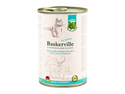 Baskerville консерва для кішок оленина з кроликом та котячою м'ятою 400г