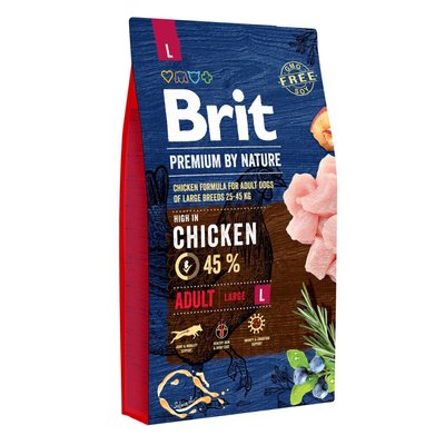 Brit Premium Adult L Сухий корм для дорослих собак великих порід (вагою від 25 до 45 кг) 8 кг (курка)