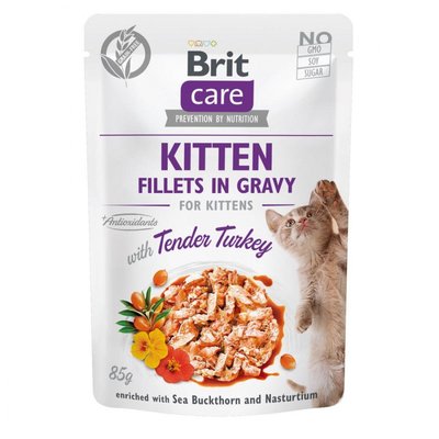 Brit Care Cat pouch - Вологий корм для кошенят 85г (філе індички в соусі)