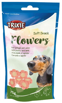 Ласощі для собак Trixie «Flowers» 75 г (курка і ягня)