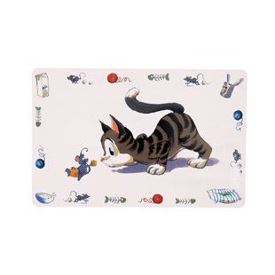 Коврик под миску Trixie &laquo;Comic Cat&raquo; 44 см / 28 см (серый)