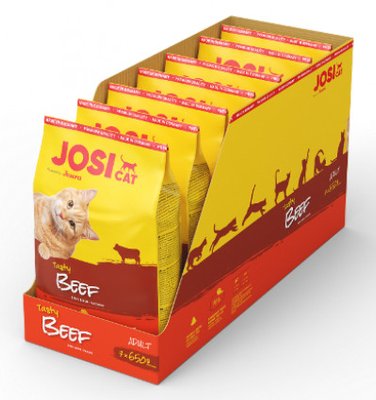 JosiCat Tasty Beef сухой корм для кошек (Йозикет Тейсти Биф с говядиной) 7*650 г