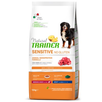 Trainer Dog Sensitive Adult Medium & Maxi With Horse Трейнер сухой корм для взрослых собак средних и крупных пород, с кониной, 12 кг