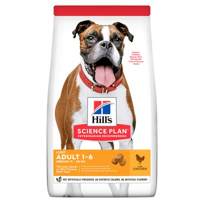 HILL'S SP Adult Light Medium Хіллс Сухий Корм для Собак з Куркою - 14 кг
