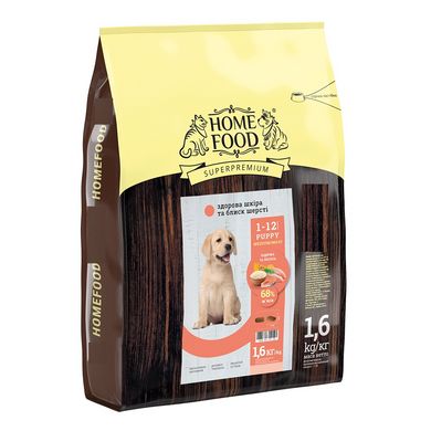 Home Food Полнорационный сухой корм для щенков средних и крупных пород «Индейка с лососем» 1,6 кг