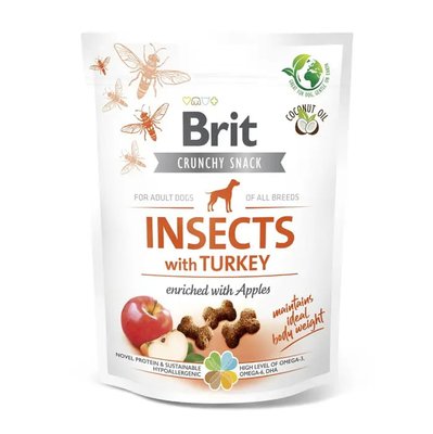 Brit Care Dog Crunchy Cracker - Лакомство для собак 200 г (насекомые, индейка и яблоко)
