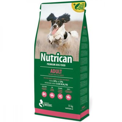Сухий корм Nutrican Adult для дорослих собак всіх порід зі смаком курки, 15 кг