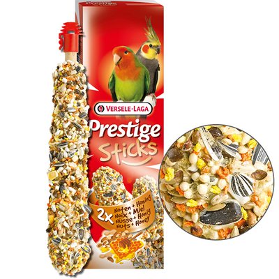 Versele-Laga Prestige Sticks Big Parakeets Nuts & Honey ВЕРСЕЛЕ-ЛАГА ОРЕХИ С МЕДОМ лакомство для средних попугаев