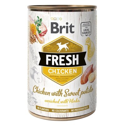 Brit Fresh Chicken with Sweet Potato - Влажный корм для собак 400 г (курица)