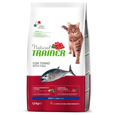 Trainer Cat Natural with Tuna Трейнер сухой корм для взрослых кошек в возрасте от 1 года, с тунцем, 1.5 кг