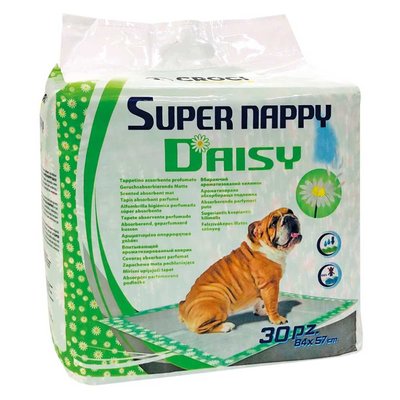 Пеленки для собак Croci Super Nappy Daisy с ароматом ромашки 57*54 см, 30 шт