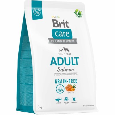 Brit Care Dog Grain-free Adult - Сухий корм для собак малих і середніх порід беззерновий 3 кг (лосось)