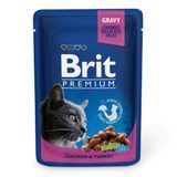 Brit Premium Cat Chicken & Turkey pouch- Влажный корм для кошек 100 г (курица и индейка)