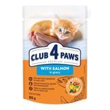Влажный корм Клуб 4 Лапы Adult Cat Premium для котят, с лососем в соусе, 80 г
