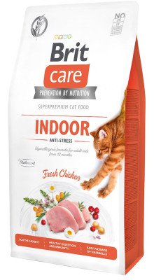 Brit Care Cat GF Indoor Anti-stress корм для кошек, живущих в помещении 7кг (курица)
