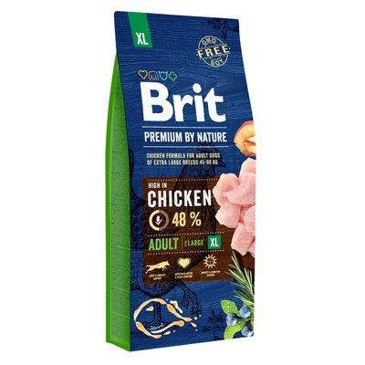 Brit Premium Adult XL - Сухий корм для дорослих собак гігантських порід (вагою від 45 кг) 15 кг (курка)