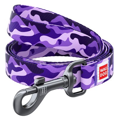 Collar Поводок WAUDOG Nylon с рисунком "Фиолетовый камо"
