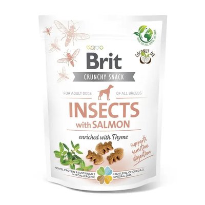 Brit Care Dog Crunchy Cracker - Ласощі для собак 200 г (комахи, лосось і чебрець)