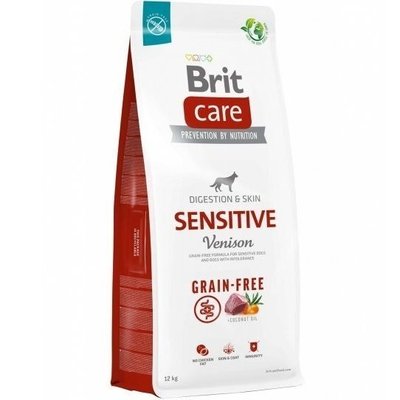 Brit Care Dog Grain-free Sensitive - Сухий корм для собак з чутливим травленням, беззерновий 12 кг (оленина)