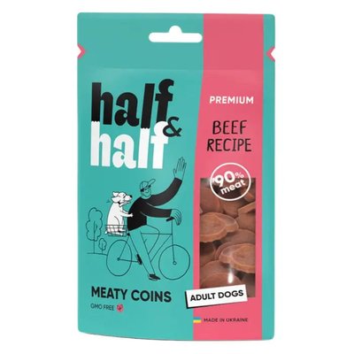 Half&Half Meaty Coins Adult - Ласощі для собак 100 г (яловичина)